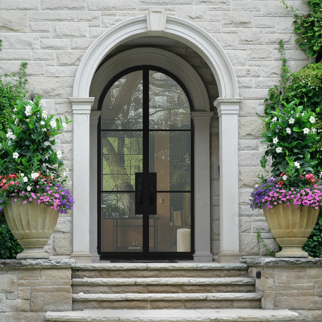 3 Lite French Steel Exterior Double Door - Image 6