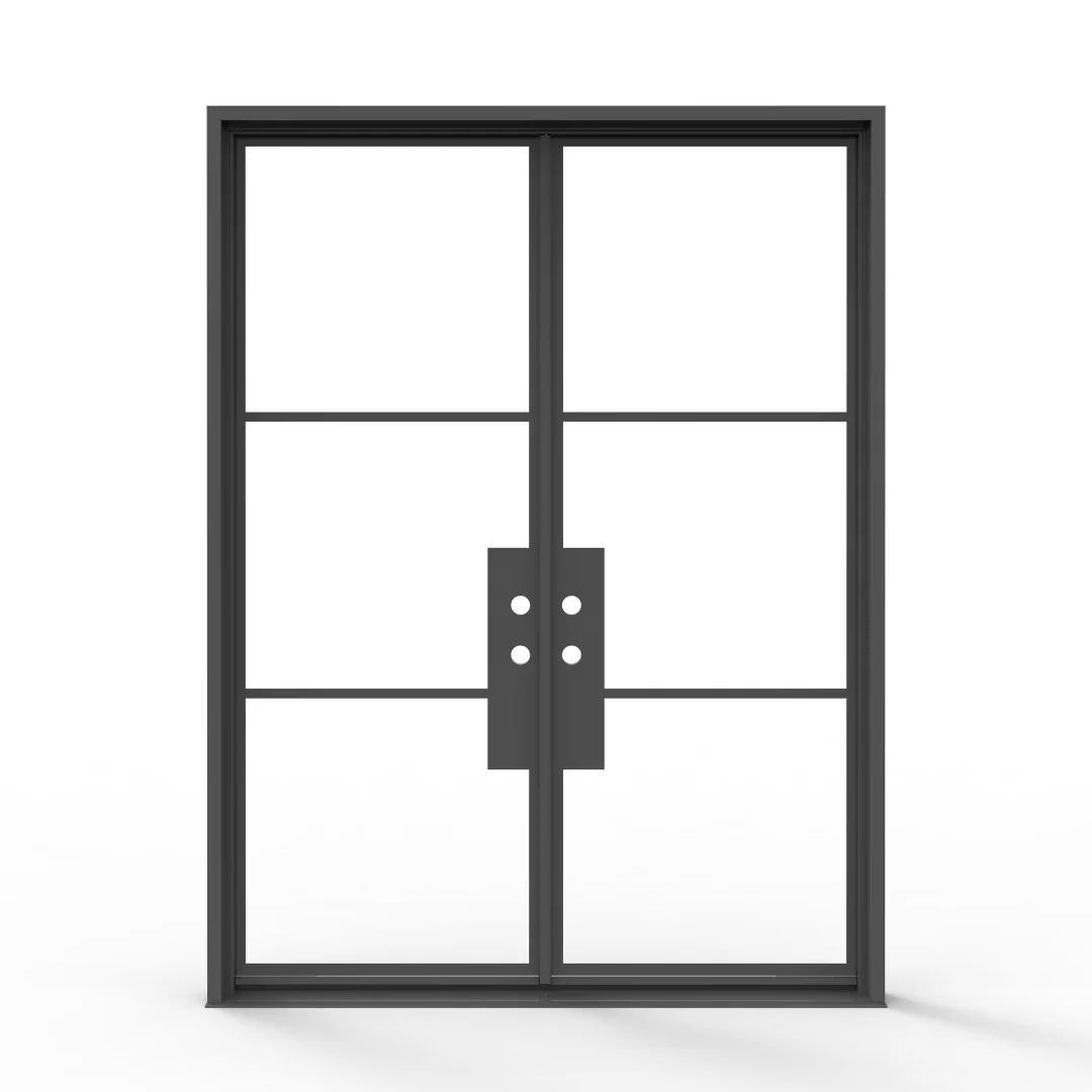 3 Lite French Steel Exterior Double Door - Image 8