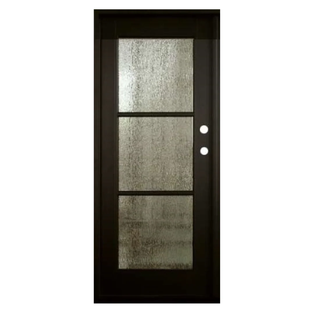 3 Lite Prefinished Black Fiberglass Entry Door - Image 3
