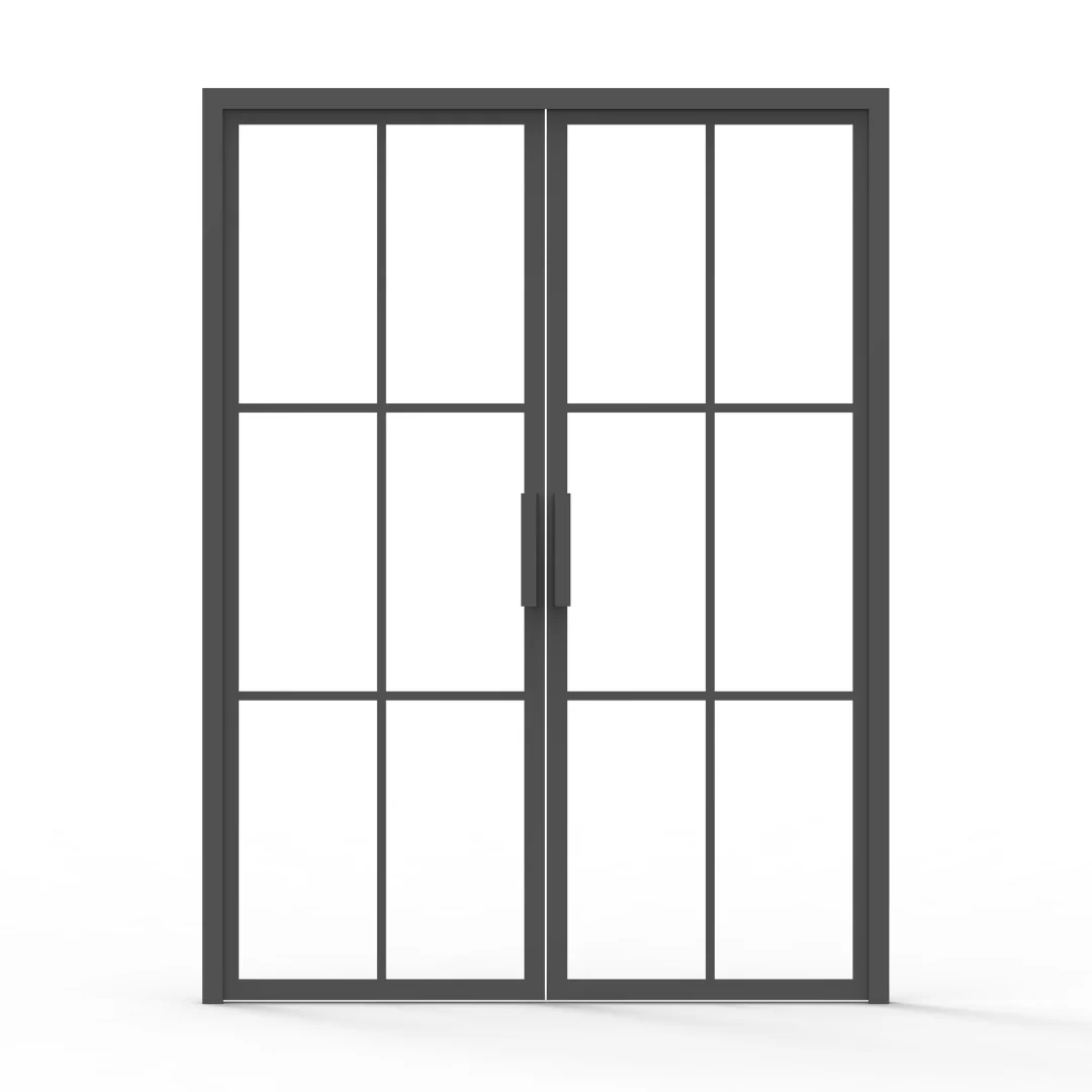 6 Lite French Steel Interior Double Door - Image 3