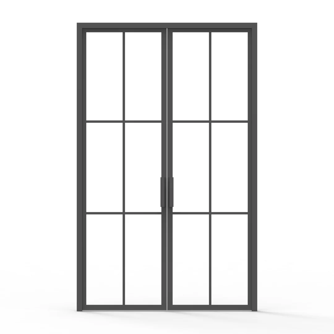 6 Lite French Steel Interior Double Door - Image 5